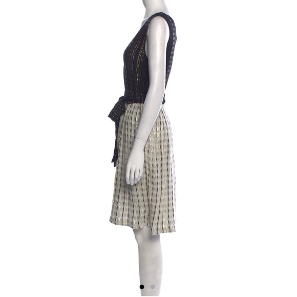 ACE & JIG Metallic Pintuck Tied Waist A-Line Dress - Picture 3 of 13